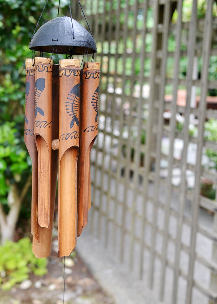 Amazon.co.jp: Cohasset Gifts 竹風鈴 | 小型 31インチ | 自然で